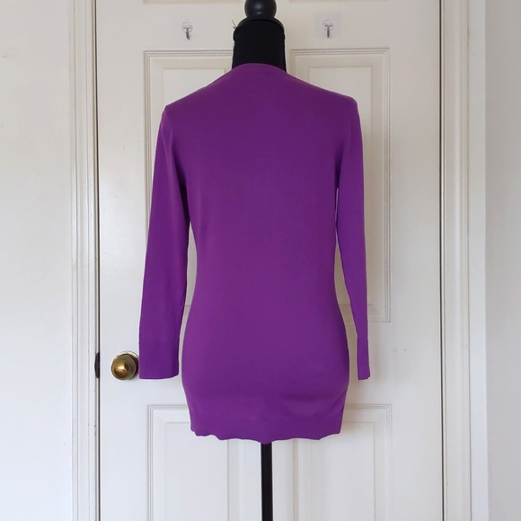 NWOT. The Limited 100% Cotton Purple Knit Cardigan with 3/4 sleeve. - Picture 2 of 4